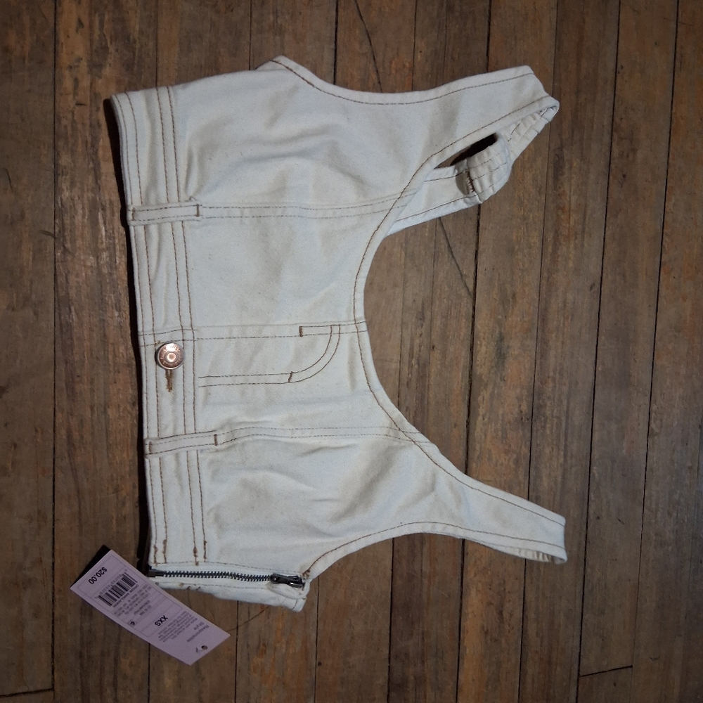 wild fable Cream Denim Bralette Top - Picture 3 of 4